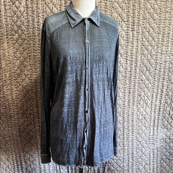 Avant Toi Slate Blue Gray Shirt Jacket 100%LinenKnitted .Brand new.